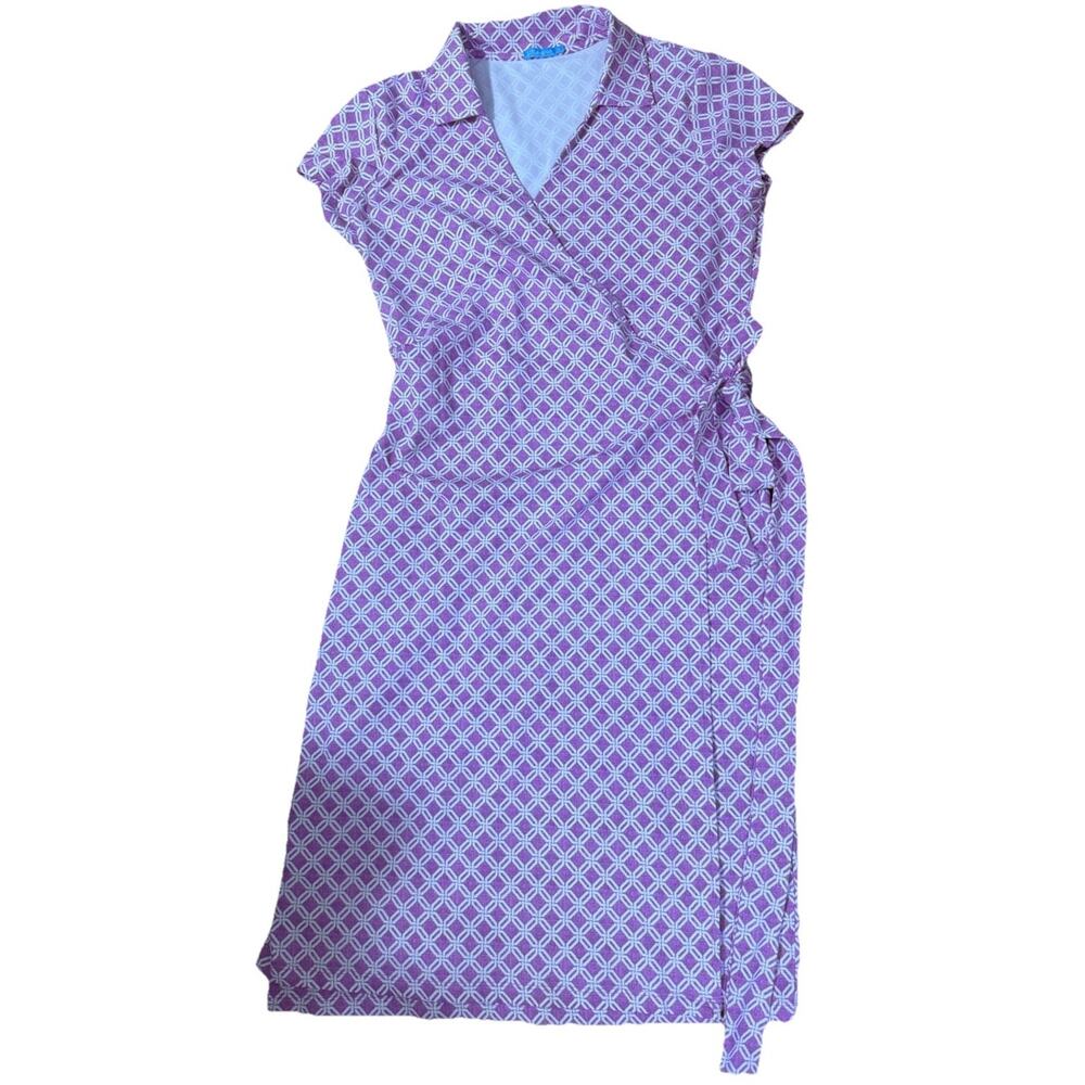J. McLAUGHLIN Women’s Lila Wrap Catalina Cloth Violet Summer Dress Size Medium